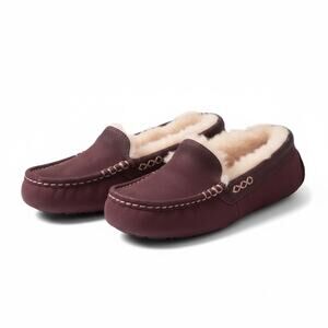 Ugg Australia 7 Ansley 3312 red berry burgundy cabincore suede slipper